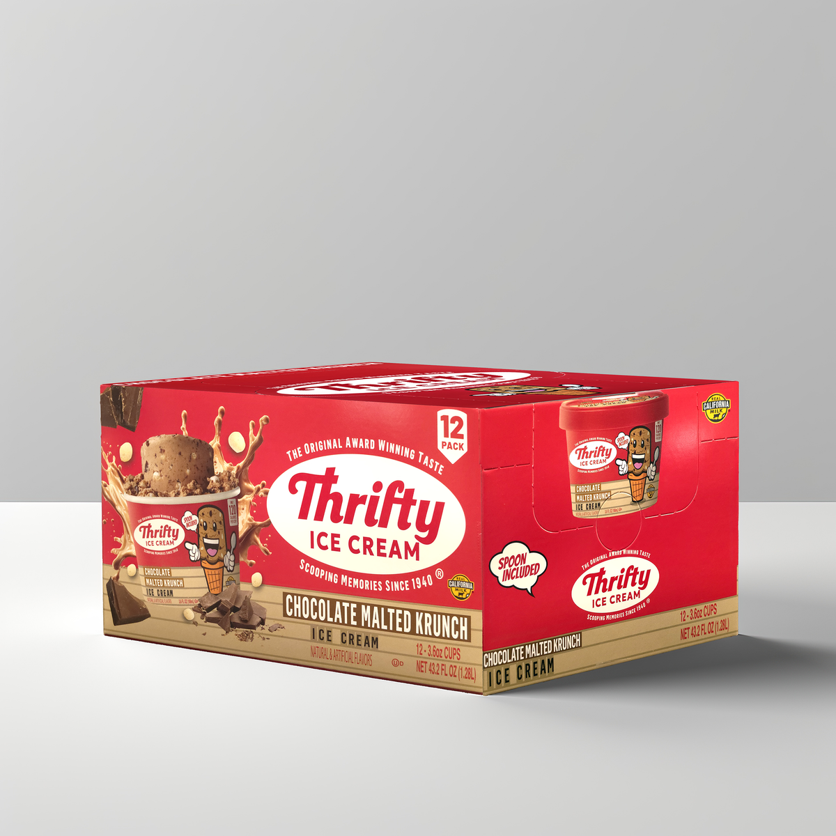 Chocolate Malted Krunch 3.6oz Single Serve Cups (Two 12-packs)