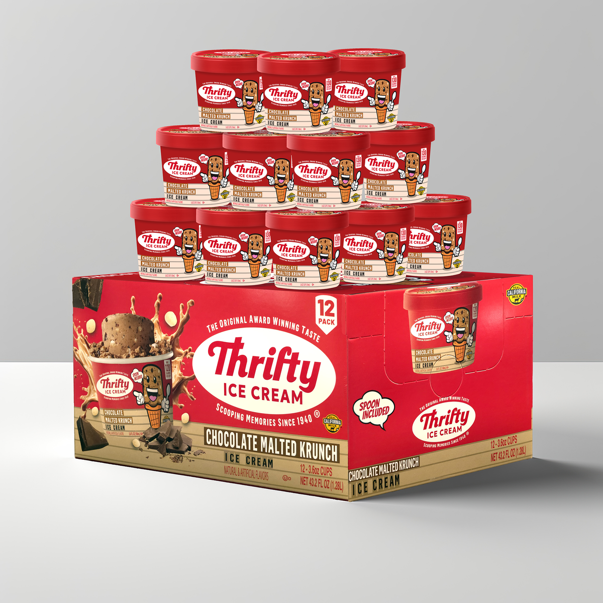 Chocolate Malted Krunch 3.6oz Single Serve Cups (Two 12-packs)