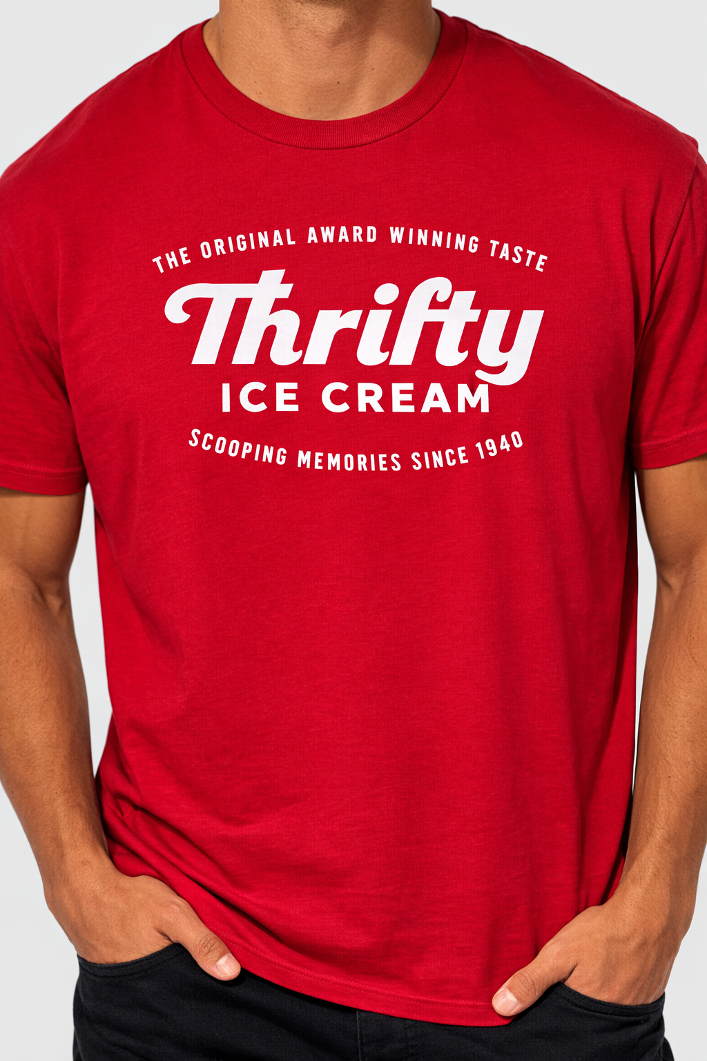 Thrifty Red Logo Tee