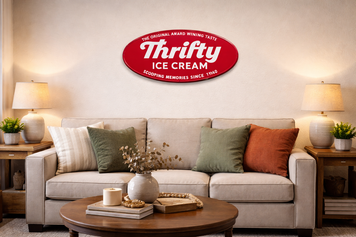 Thrifty Ice Cream Logo Aluminum Sign