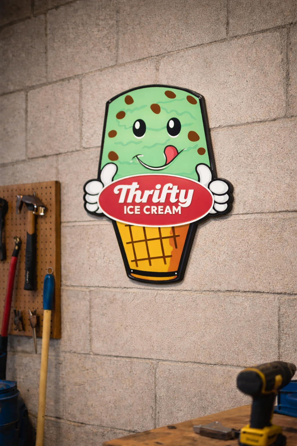 Mint Cone Boy Aluminum Sign