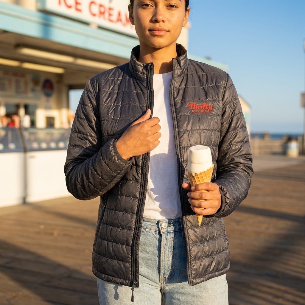 Thrifty Ice Cream Puffed Jacket - Black