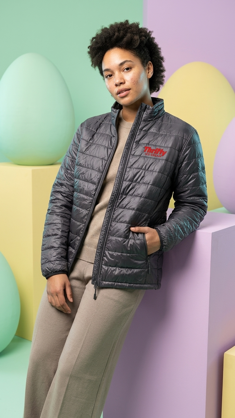 Thrifty Ice Cream Puffed Jacket - Black
