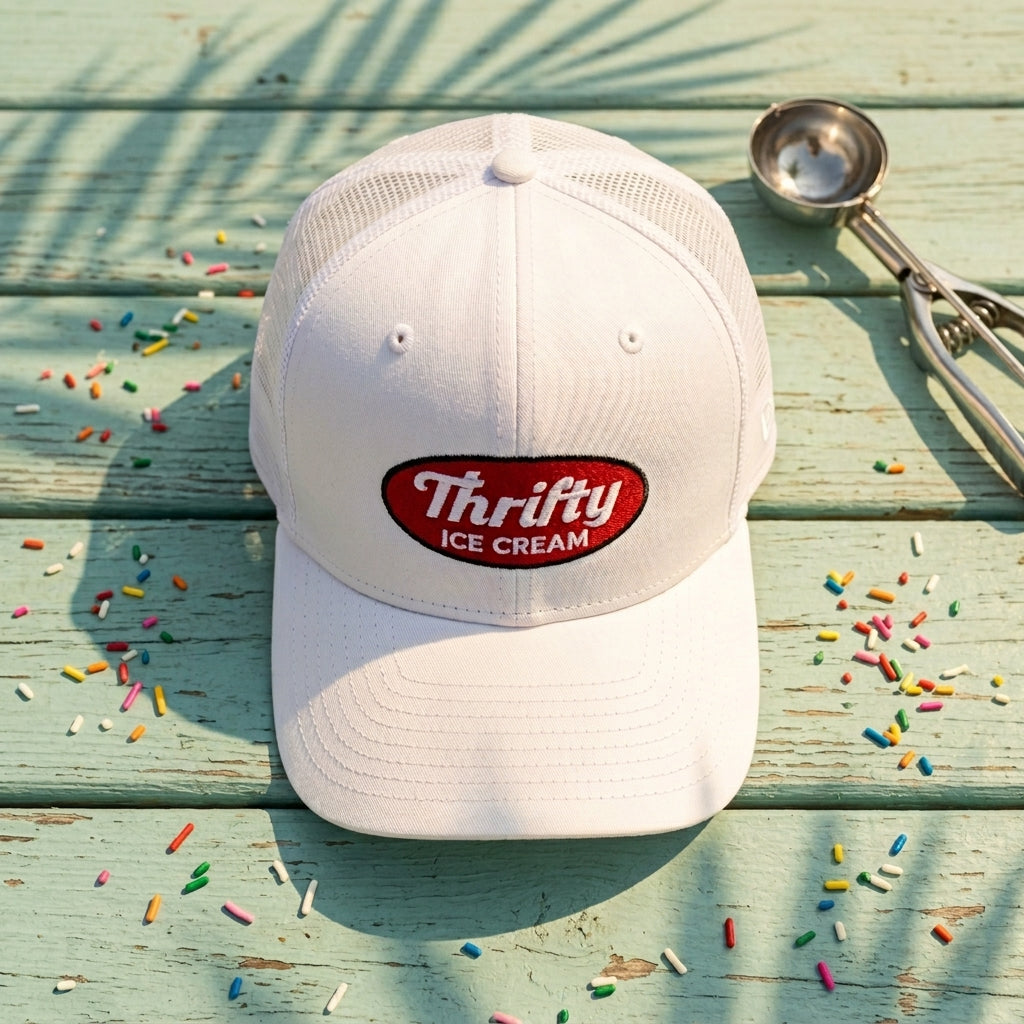 Thrifty Ice Cream White Snapback Hat – Classic Edition